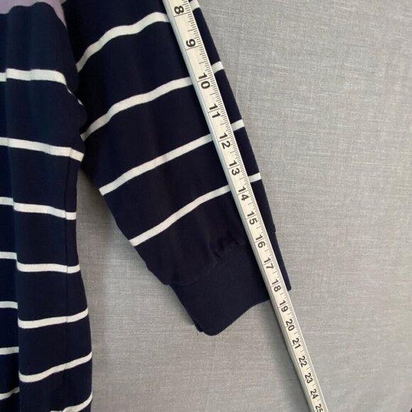 Tommy Hilfiger Sweater Half Sleeve V Neck Sz XL Navy with Stripes - Picture 9 of 9